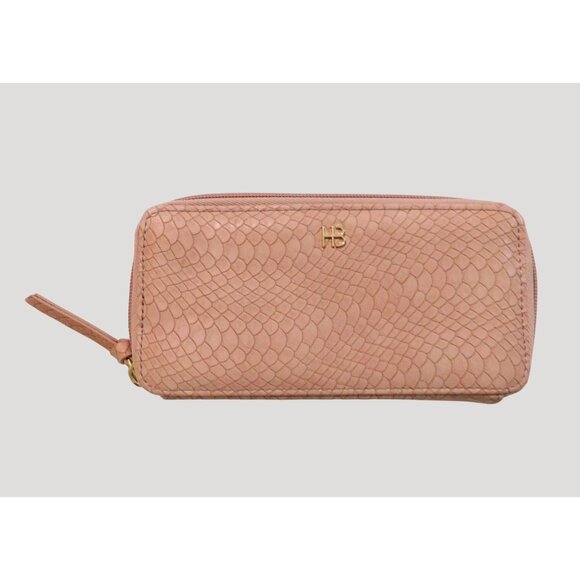Hudson & Bleecker Handbags - Hudson & Bleecker Wallet Pink Faux Snakeskin Zip Around 7.5"x3.5"x1"
